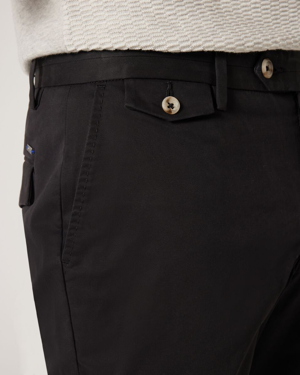 Slim Stretch Cotton Stretch Chino Short, Black, hi-res